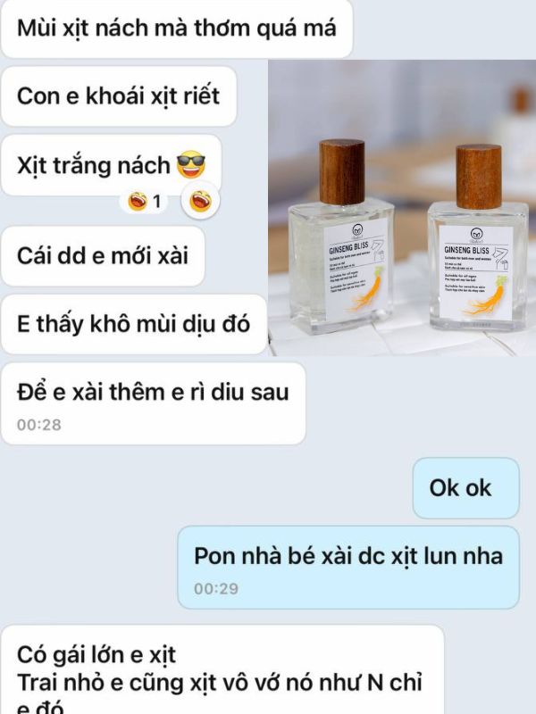 Phản hồi của khách hàng khi sử dụng xịt khử mùi ginseng