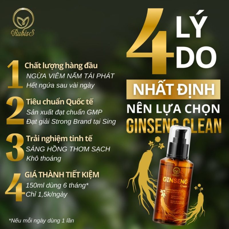 4 lý do nên mua Dung dịch vệ sinh phụ nữ Rubiss Ginseng Clean